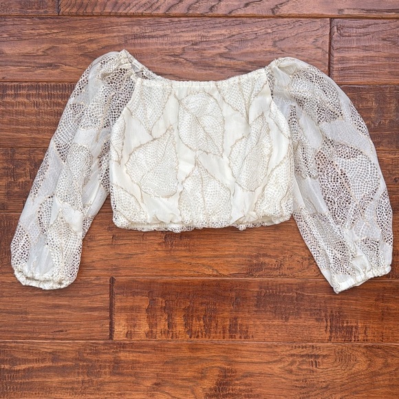Zara Girls Shimmery Lace Crop Top, size 8 - Picture 3 of 7
